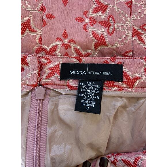 Women's MODA International Christmas Holiday Skirt Size 8 Candyland Pink Red - Picture 5 of 9